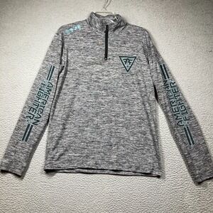 American Fighter 1/4 Zip Shirt Adult Medium Gray Long Sleeve‎ Mock Neck Casual
